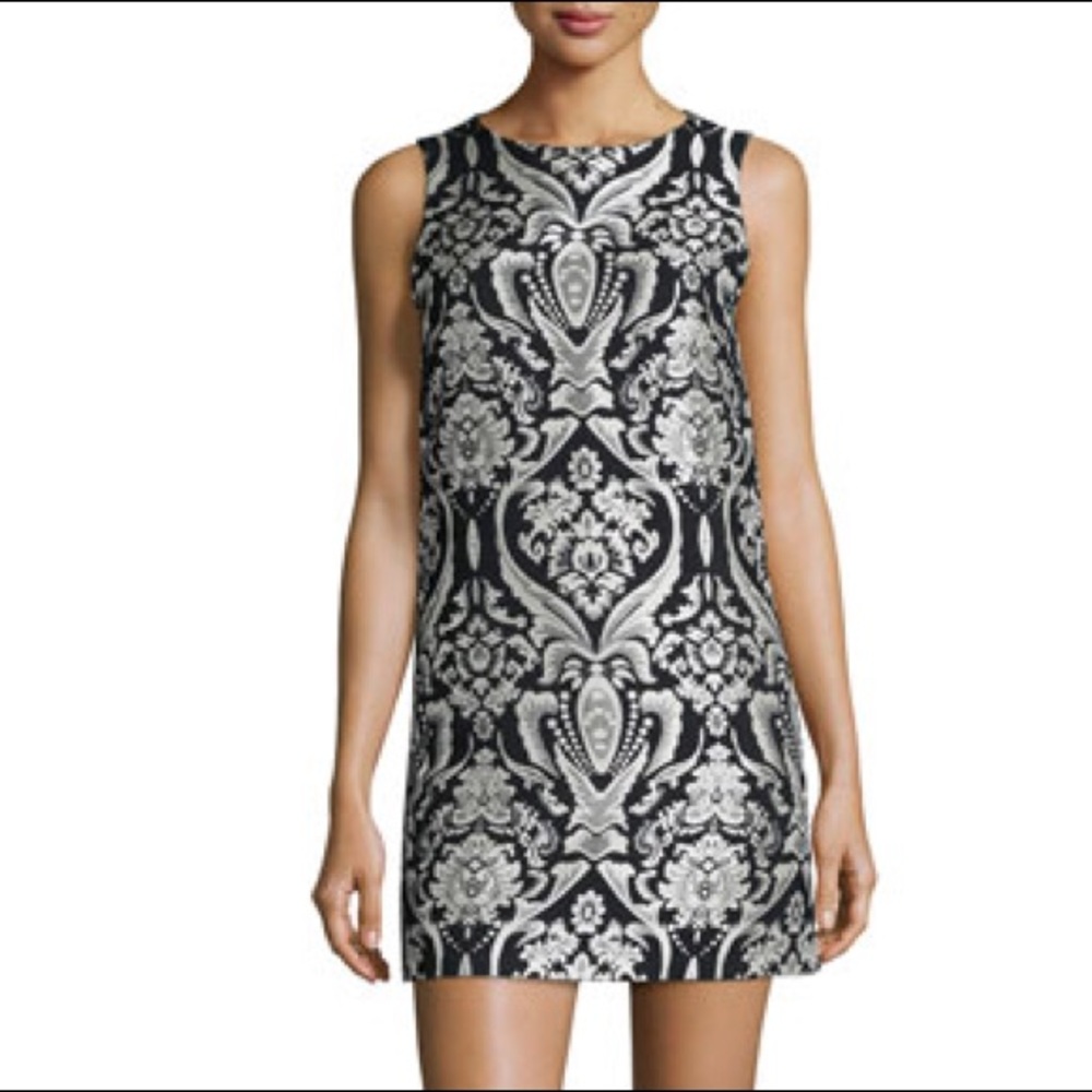 ALICEOLIVA Sleeveless Shift Dress, Black/White